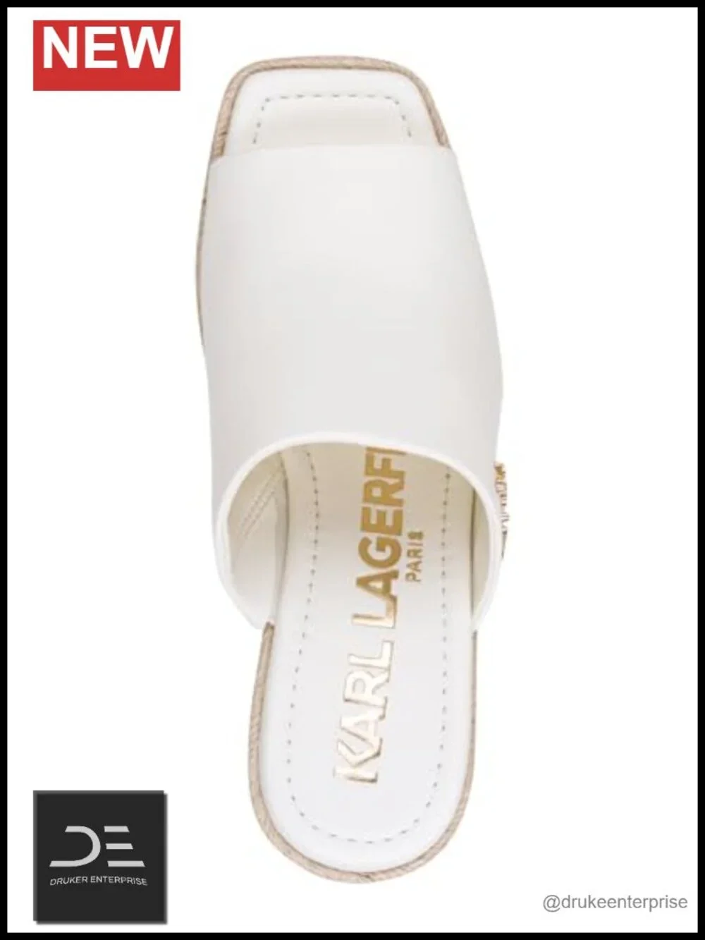 Karl Lagerfeld Women's Clove Wedge Sandal Mule - Canvas Open Toe Slip On